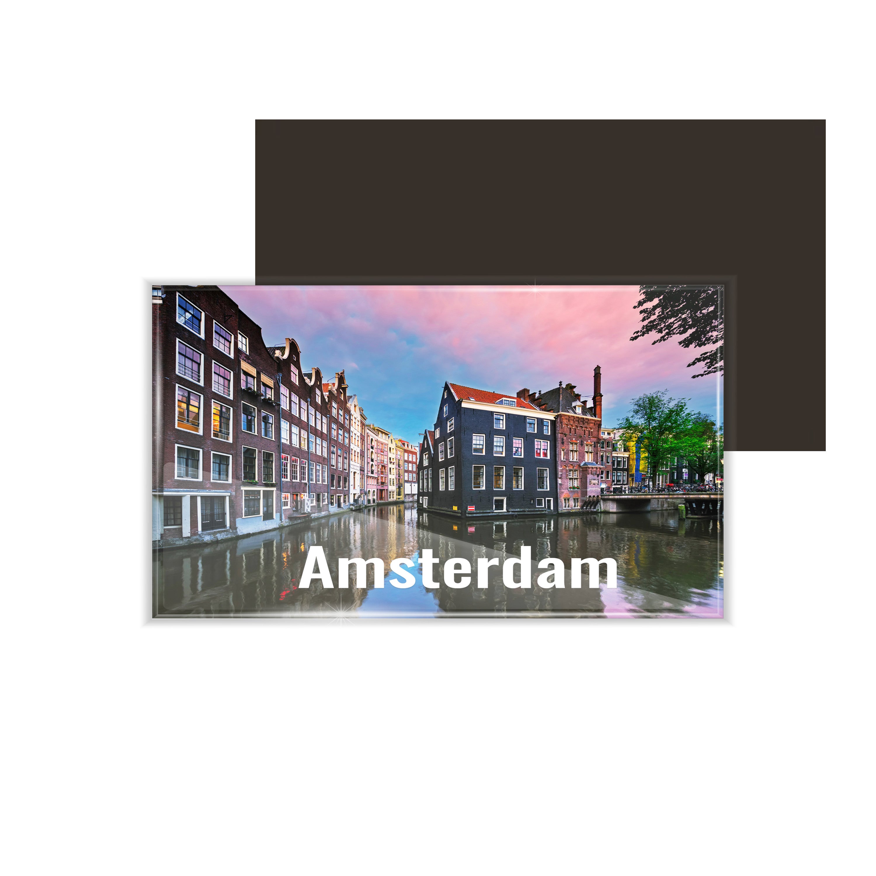 dhcrafts Fridge Magnet Rectangle Acrylic Glass (8.6 x 5.4 cm) Multicolor Travel Baku D1 Design Pack of 1